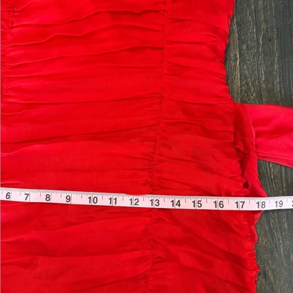Lulu's Strapless Ruched Red Mini Dress with Side Drape - Picture 10 of 11
